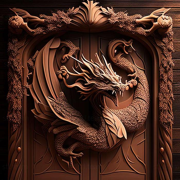 3D модель Двері з драконом (STL)